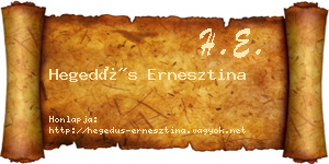 Hegedűs Ernesztina névjegykártya