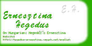 ernesztina hegedus business card